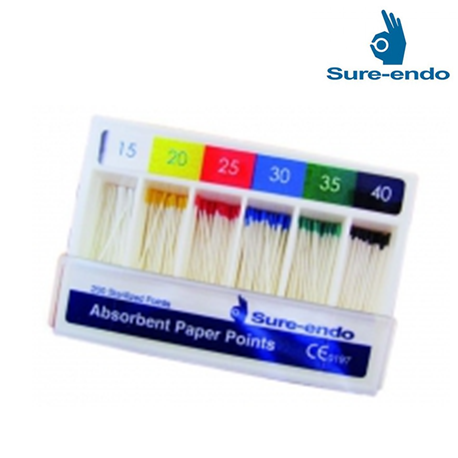 Sure Endo ISO Standardized (2%) Paper Points Size #90 ~ 130 (non marked)
